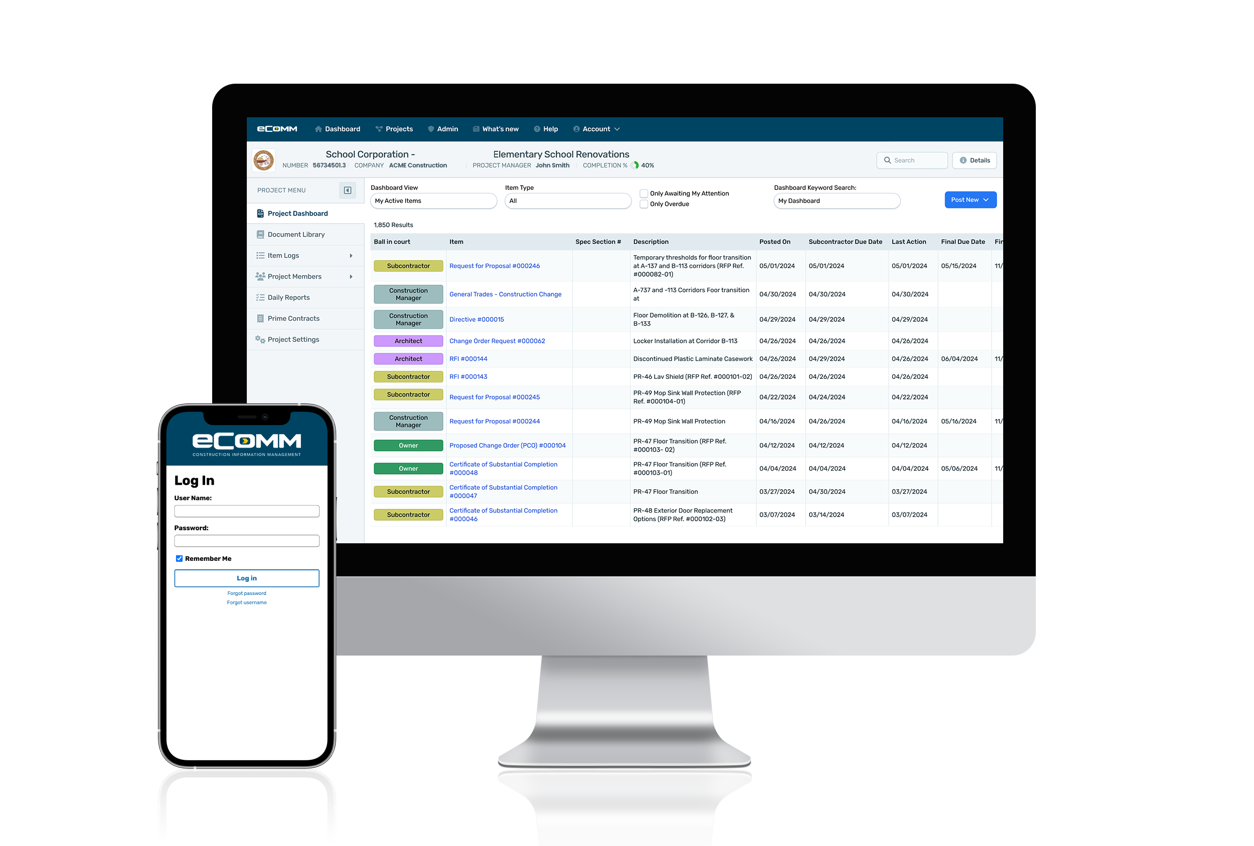 eComm Construction Management Software